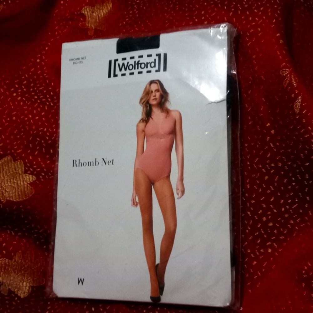 Wolford Rhomb Net  MIDNIGHT COLOR Tights Size Medium